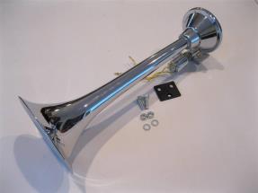 Chrome Metal 150 DB Single Trumpet Loud Mega Train Air Horn Kit 12 Volt 17"